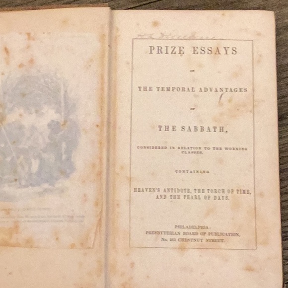 Rare antiquarian book Prize Essays The Temporal Advantages of the Sabbath c 1849 - Picture 6 of 16
